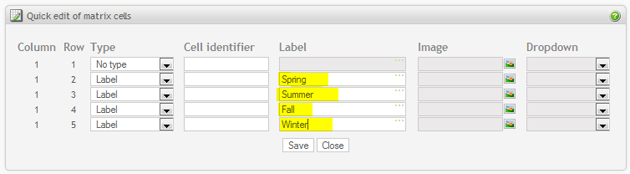 ranking option labels