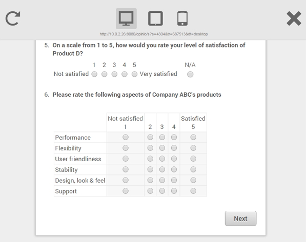 Preview Survey